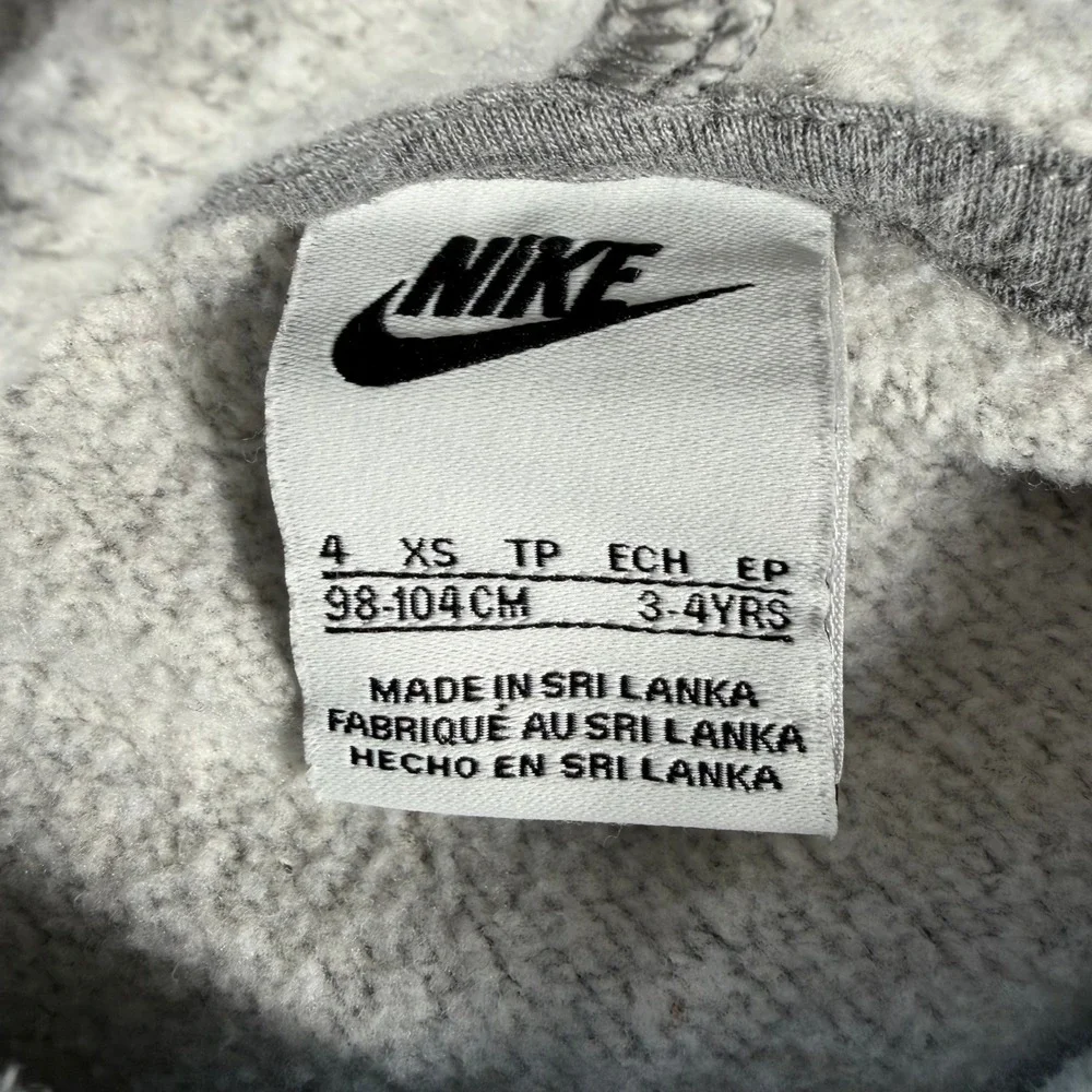 Nike Air Kids Pullover Hoodie Gray Graphic Logo Sweatshirt Size 4 3-4YRS #4403